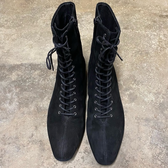 vagabond x free people joyce suede lace up boots black leather size 6 - Picture 4 of 9